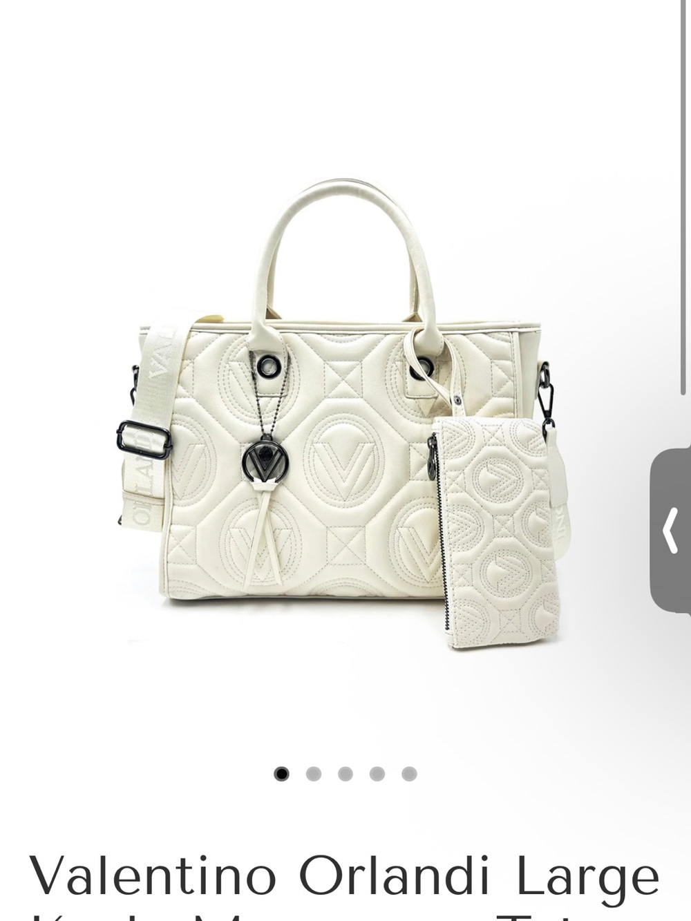 Valentino Orlandi White Quilted Satchel with Matching Pouch